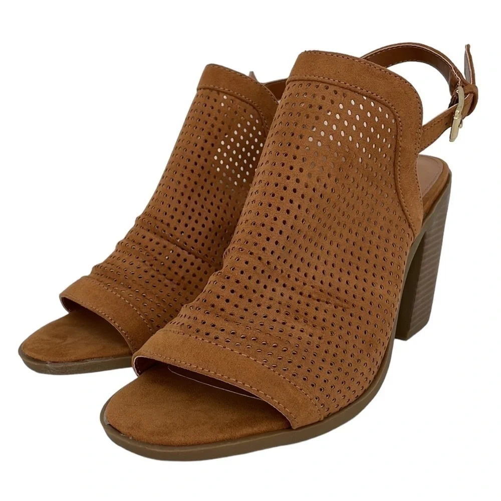 a.n.a Heels Shoes Sandals NWT Madelyn Mesh Cognac Brown Size 9.5 - Picture 6 of 14